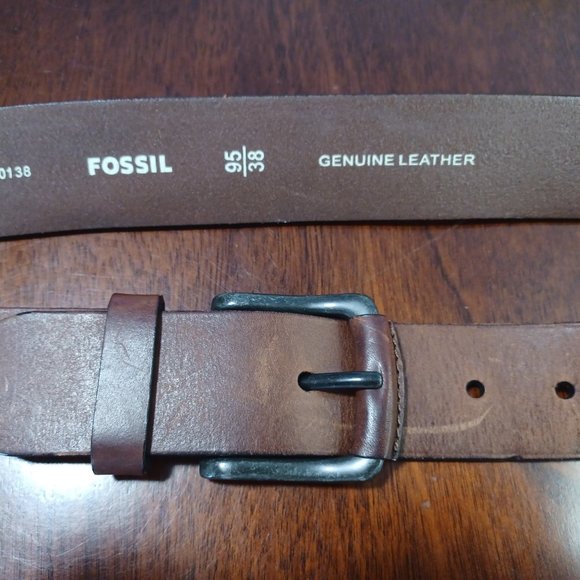 Fossil Men‘s Genuine leather Belt 95/38 Brown style 100153 - Picture 7 of 9